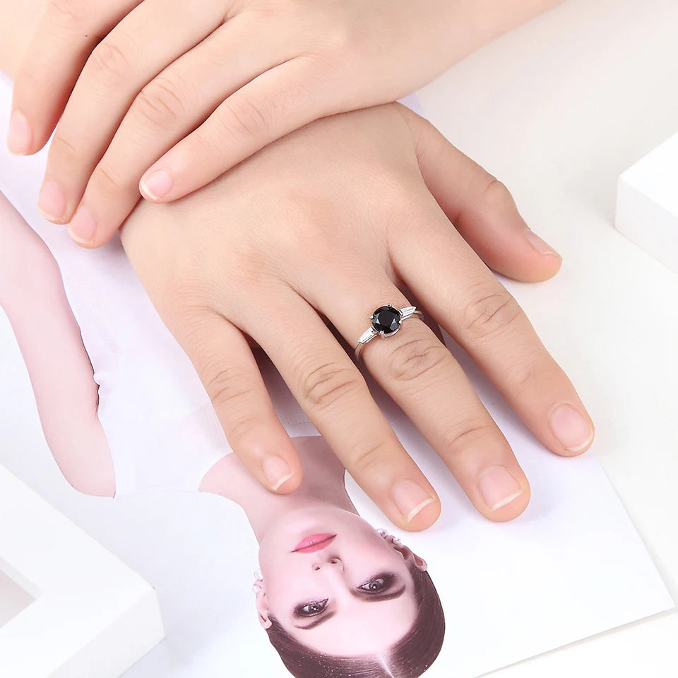 Silver Wedding Rings Multicolor Crystal Resizable Female Ring