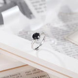 Silver Wedding Rings Multicolor Crystal Resizable Female Ring