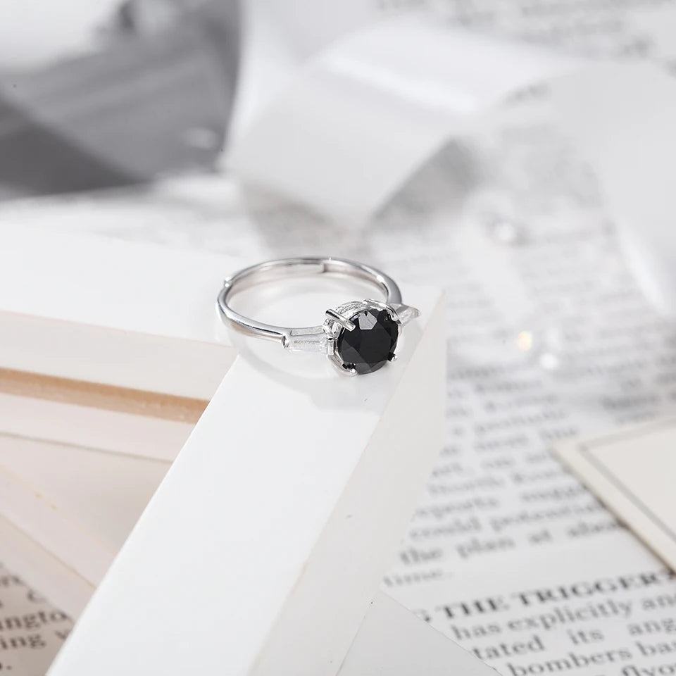Silver Wedding Rings Multicolor Crystal Resizable Female Ring