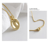 Irregular Geometric Love Round Coin Necklace Sterling Silver Chain Jewelry