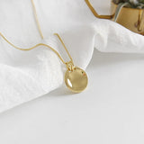 Irregular Geometric Love Round Coin Necklace Sterling Silver Chain Jewelry
