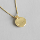 Irregular Geometric Love Round Coin Necklace Sterling Silver Chain Jewelry