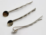 100 Silver-tone Metal Bobby Hair Pin Clips 42mm with Pad