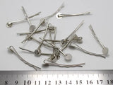 100 Silver-tone Metal Bobby Hair Pin Clips 42mm with Pad