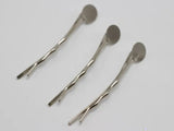 100 Silver-tone Metal Bobby Hair Pin Clips 42mm with Pad