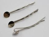 100 Silver-tone Metal Bobby Hair Pin Clips 42mm with Pad