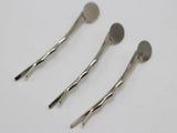 100 Silver-tone Metal Bobby Hair Pin Clips 42mm with Pad