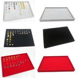 100 Slot Insert Ring Velvet Tray Showcase Display Organizer