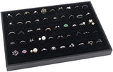 100 Slots Jewelry Ring Display Storage Box with Transparent Lid