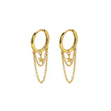 925 Silver Tassel Earring Star Hoop Earrings For Women