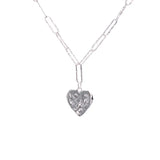 925 Sterling Silver Heart Choker Necklace Sparkling Vintage Jewelry Gift