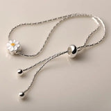 925 Silver Flower Round Letters Bracelet Vintage Hasp Birthday Gift