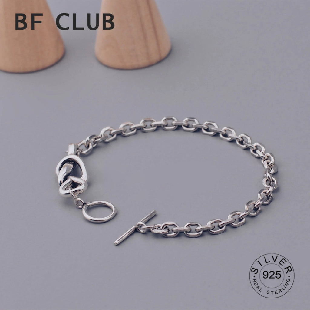 925 Sterling Silver Hiphop Adjustable Bracelet Vintage Hasp Birthday Gift
