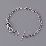 925 Sterling Silver Hiphop Adjustable Bracelet Vintage Hasp Birthday Gift