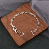 925 Sterling Silver Hiphop Adjustable Bracelet Vintage Hasp Birthday Gift