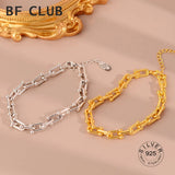 925 Sterling Silver Hiphop Chain Bracelet Vintage Hasp Bracelet