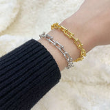 925 Sterling Silver Hiphop Chain Bracelet Vintage Hasp Bracelet