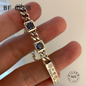 925 Silver Zircon Bracelet Vintage Hasp Birthday Gift