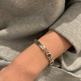 925 Silver Zircon Bracelet Vintage Hasp Birthday Gift