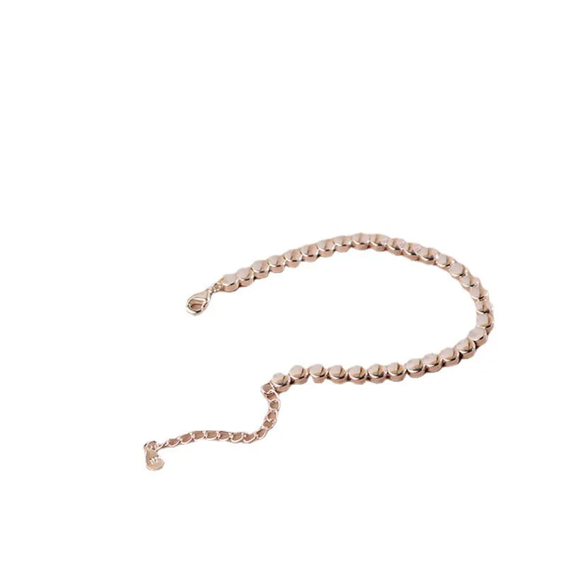 925 Silver Hiphop Ball Bracelet Vintage Hasp Bracelet