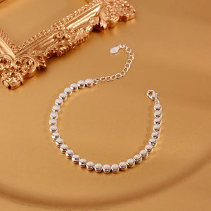 925 Silver Hiphop Ball Bracelet Vintage Hasp Bracelet