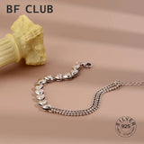 Vintage Heart Hasp Sterling Silver Bracelet for Women Men