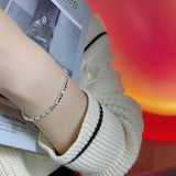 925 Sterling Silver Square Ball Bracelet Vintage Hasp