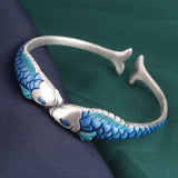925 Silver Fish Bracelet Vintage Hasp Birthday Gift