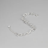 925 Sterling Silver Hiphop Thick Bracelet Vintage Hasp Birthday Gift