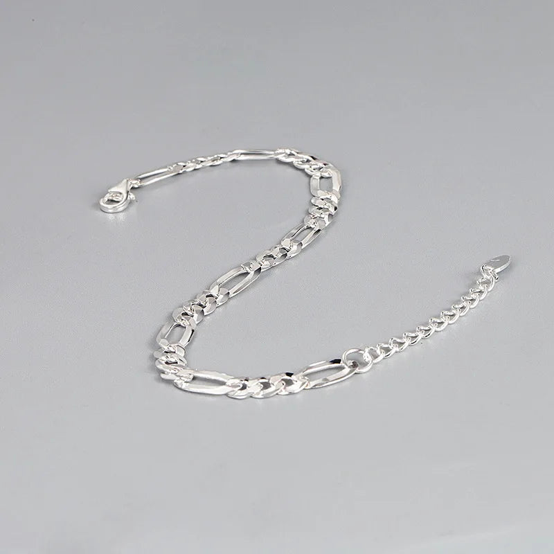 925 Silver Hiphop Thick Bracelet Vintage Hasp Birthday Gift