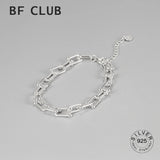 925 Sterling Silver Hiphop Thick Bracelet Vintage Hasp Birthday Gift