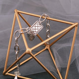 925 Sterling Silver Vintage Plaid Heart Bracelet for Women Men