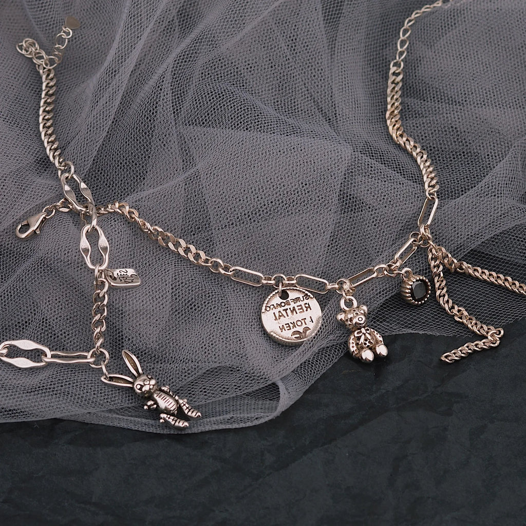 925 Sterling Silver Thick Bracelet Animal Vintage Hasp Birthday Gift
