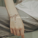 925 Silver Hiphop Bracelet Vintage Hasp Gift