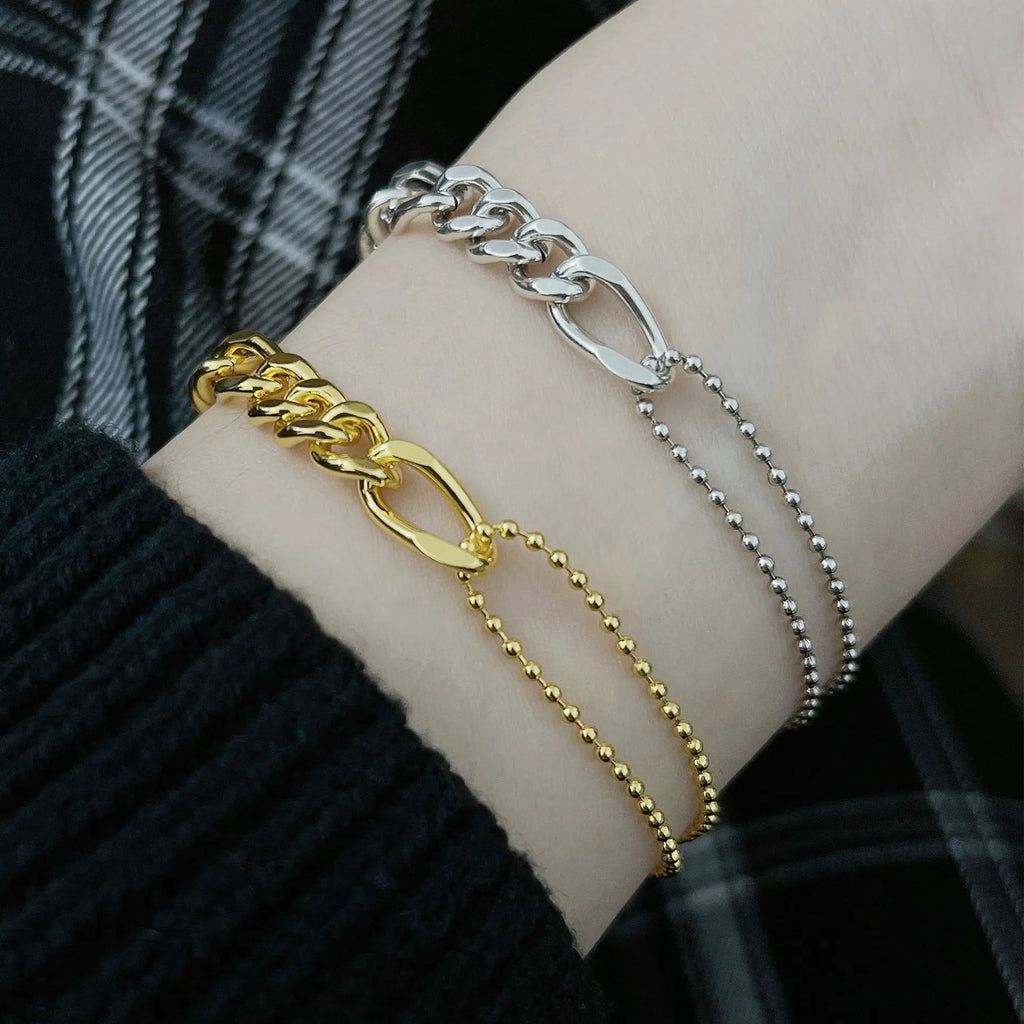 925 Silver Hiphop Thick Bracelet Vintage Hasp