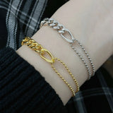 925 Silver Hiphop Thick Bracelet Vintage Hasp