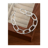 925 Sterling Silver Thick Chain Bracelet Hiphop Vintage Hasp Birthday Gift