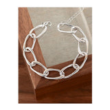 925 Sterling Silver Thick Chain Bracelet Hiphop Vintage Hasp Birthday Gift