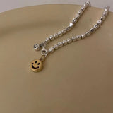 925 Silver Hiphop Thick Smile Face Bracelet for Women