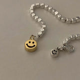 925 Silver Hiphop Thick Smile Face Bracelet for Women