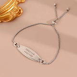 925 Silver Hiphop Thick Letters Bracelet Vintage Hasp Birthday Gift