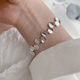 925 Sterling Silver Hiphop Round Bracelet Vintage Hasp Gift S-B451