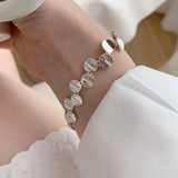925 Sterling Silver Hiphop Round Bracelet Vintage Hasp Gift S-B451