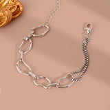 925 Sterling Silver Hiphop Bracelet Vintage Hasp Birthday Gift