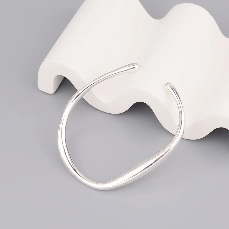 925 Silver Hiphop Thick Sparkling Bracelet Vintage Hasp Birthday Gift