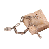 925 Sterling Silver Thick Hiphop Bracelet Vintage Hasp Birthday Gift
