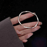 925 Sterling Silver Thick Sparkling Hiphop Bracelet Vintage Hasp Bracelet