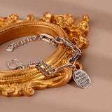 925 Sterling Silver Thick Hiphop Bracelet Vintage Hasp Birthday Gift