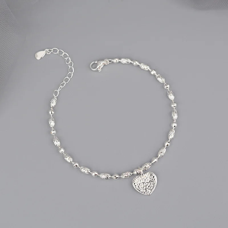 925 Sterling Silver Hiphop Heart Bracelet for Women