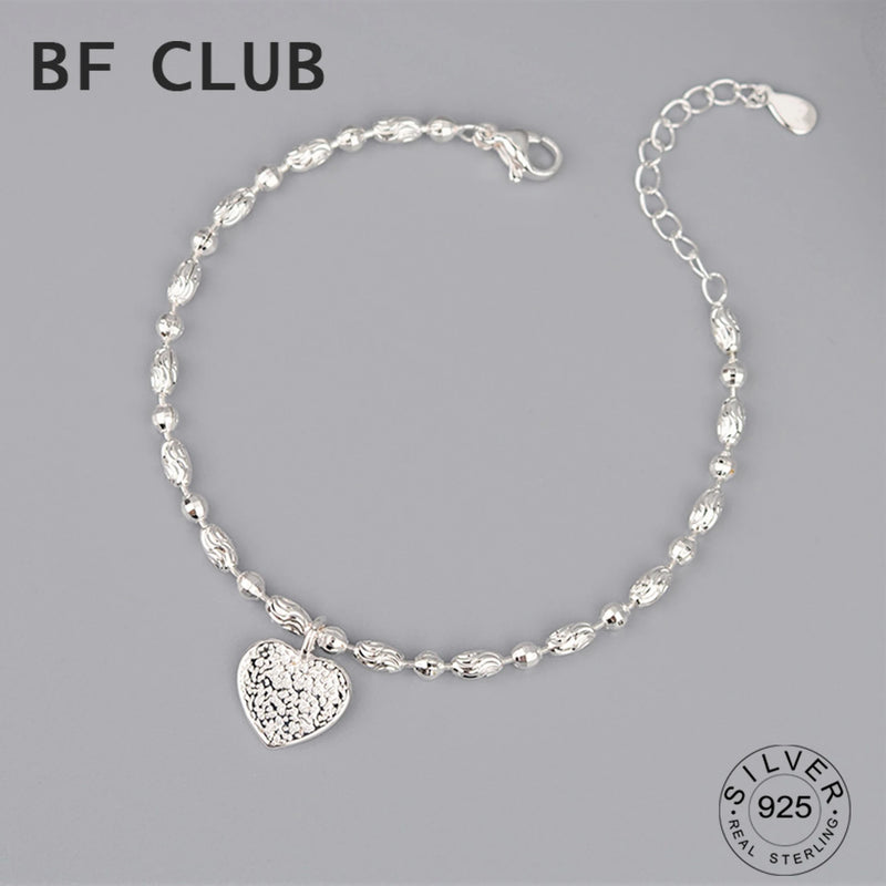 925 Sterling Silver Hiphop Heart Bracelet for Women